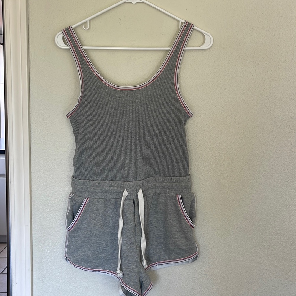 Free People Gray Sleeveless Romper